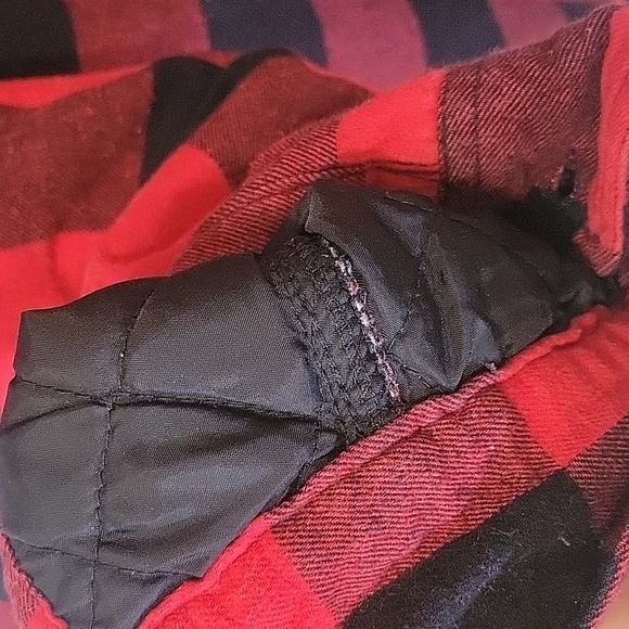 Red Head Mens Size L Sherpa lined Shirt Jacket Red Black Buffalo Checked - Picture 5 of 9